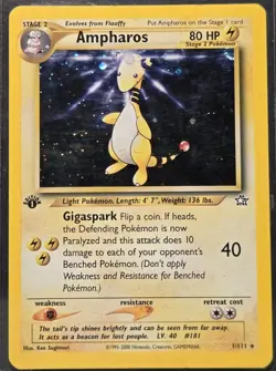 Ampharos - 1/111 - Pokemon Neo Genesis 1st Edition Holo Rare Card WOTC MP - Image 1
