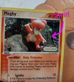 Magby Legend Maker Stamped Holo 58/92 W/Swirl Pokemon Card - Image 2