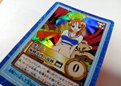 Nami - S05 Holo Foil (DAMAGE) - One Piece Carddass Hyper Battle card (1999 Japan - Image 3