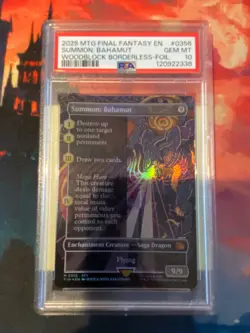 MTG Final Fantasy Summon Bahamut Woodblock Borderless Foil PSA 10 - Image 1