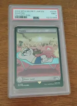 MTG Wastes Foil - PSA 9 - Fallout Secret Lair Drop - 795 R - Image 1