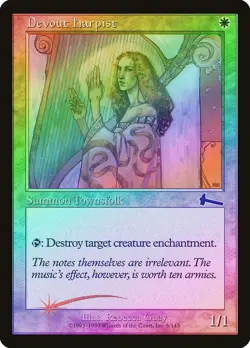DEVOUT HARPIST common FOIL 1999 URZA'S LEGACY MTG Unplayed Near mint - Image 1