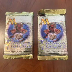 MTG Magic The Gathering Visions Booster Pack WotC 1997 English 2 Packs - Image 1