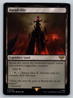 MTG Lord of the Rings LTR #253 Barad-dur Rare Legendary Land - Image 1