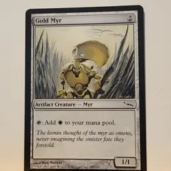 Magic the Gathering Gold Myr Mirrodin MTG Free Shipping! NM - Image 1