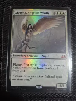 MTG Akroma, Angel of Wrath Duel Decks: Divine vs Demonic 1/62 Foil Mythic. Mtg01 - Image 1