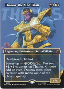 MTG: Marvel Super Heroes: Borderless Thanos, The Mad Titan (0376): LP Condition - Image 1