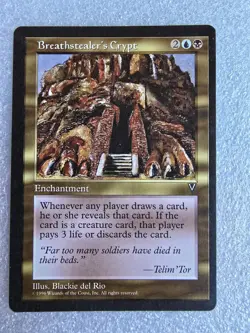 MTG Breathstealer's Crypt Visions Enchantment Rare Reserved Magic The Gathering - Image 1