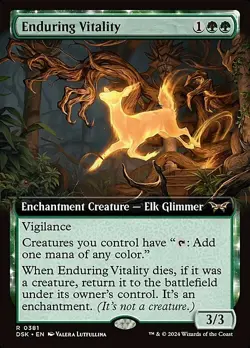 MTG ENDURING VITALITY EXTENDED ART Duskmourn: House of Horror NM - Image 1