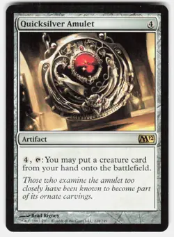 Quicksilver Amulet 214 Rare Magic 2012 (M12) Magic: The Gathering Lightly Played - Image 2