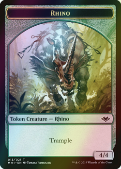 MTG Rhino Foil ** Modern Horizons Tokens ** English (NM) - Image 1