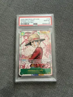 Monkey.D.Luffy OP13-118 SEC Alt Art One Piece TCG English - PSA 10 - Image 1