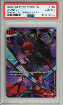 One Piece Graded: Shanks OP06-007 Special Alternate Art (2025) PSA 10 - Image 1