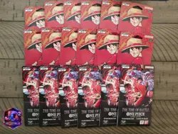 18x One Piece TCG Hanger Sleeves Lot OP-13 & OP-16 Sealed (12 OP13 + 6 OP16) - Image 1
