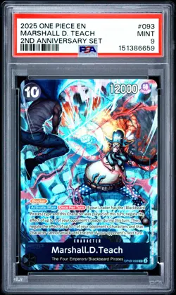 2025 ONE PIECE ENGLISH VERSION 2ND ANNIVERSARY SET #093 MARSHALL D. TEACH PSA 9 - Image 1