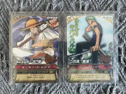 2009 One Piece Carddass Onepy Berry Match Luffy Zoro Gold Stamp MMSW JC020 JC027 - Image 1