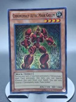 Chronomaly Aztec Mask Golem Unlimited Super Rare Number Hunters NUMH-EN001 NM - Image 1