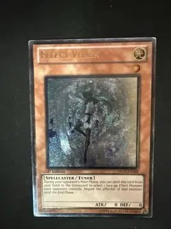 Yugioh! DREV-EN002 Effect Veiler Ultimate Rare 1st Edition- Moderately Played - Image 1
