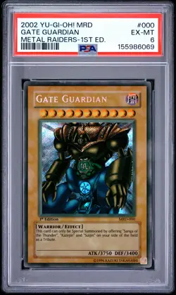 2002 YU-GI-OH! MRD-METAL RAIDERS 1ST EDITION #000 GATE GUARDIAN PSA 6 - Image 1