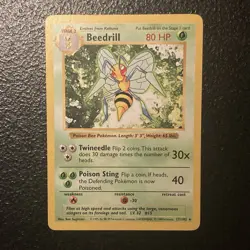 Beedrill 017/102 Base Set (Shadowless) LP Vintage Pokemon TCG - Image 1