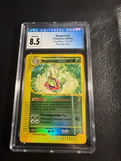 Pokemon TCG Meganium Expedition Base Set Reverse Holo Holo Card 18/165 CGC 8.5 - Image 1