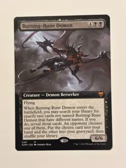 Burning-Rune Demon (Extended Art) Kaldheim Magic the Gathering MTG - Image 1