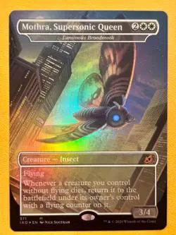 Mothra, Luminous Broodmoth #371 *Foil* Borderless NM Ikoria Magic the Gathering - Image 1
