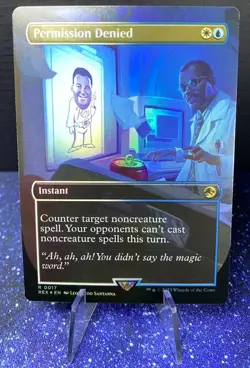 Permission Denied Jurassic World Collection MTG Rare 0017 Foil MP Print Line - Image 1
