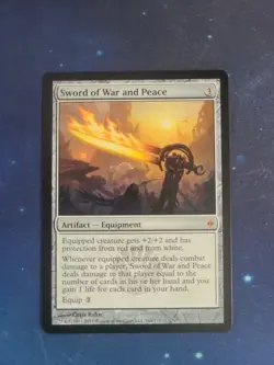 MTG Magic Sword of War and Peace New Phyrexia LP - Image 1