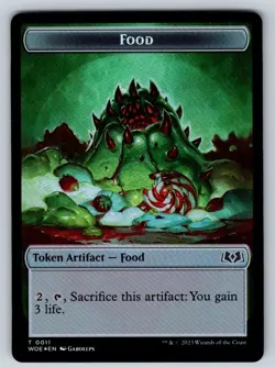 Elemental // Food (0011) Double-Sided Token 9 // 11 Wilds of Eldraine Foil LP - Image 2
