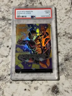 Parallel Lives FOIL MAR 0036 PSA 9 MINT (MTG Marvel Universe Eternal 2025) - Image 1