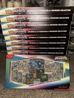 Lucario And Tyranitar Ex Pokemon TCG Prismatic EX Premium Collection Box Set Lot - Image 1
