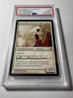 Elesh Norn New Phyrexia #9 (AU) Regular PSA 7 (card) NM PSA 10 AUTO - Image 1