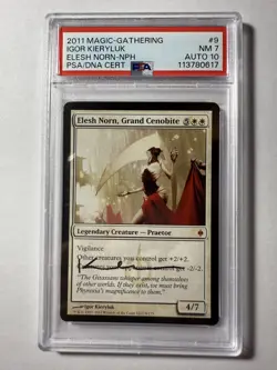 Elesh Norn New Phyrexia #9 (AU) Regular PSA 7 (card) NM PSA 10 AUTO - Image 2