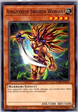 Yugioh Amazoness Swords Woman LEDU-EN013 1st Edition NM - Image 1