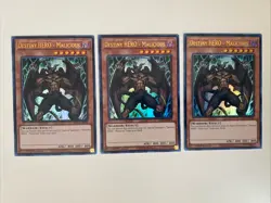 Yugioh - Destiny HERO - Malicious x 3 - 1st Edition Ultra Rare NM - Free Holo B - Image 1