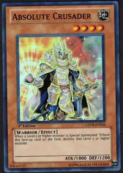 Yugioh Absolute Crusader GENF-EN036 Super Rare 1st Ed - VLP - Image 1