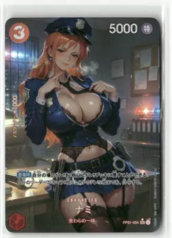 NAMI POLICE OFFICER ONE PIECE Holographic Custom Art Anime Collectible Card - Image 2