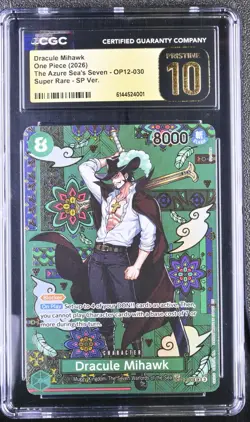 Dracule Mihawk OP12-030 (SP) OP12-030 The Azure Sea's Seven Foil CGC PRISTINE 10 - Image 1
