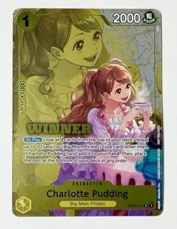 2024 One Piece Oct-Dec Event Charlotte Pudding OP03-112 Winner Foil Card English - Image 1