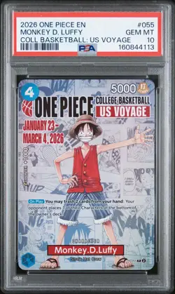 2026 ONE PIECE PROMOS COLLEGE BASKETBALL: US VOYAGE MONKEY D. LUFFY PSA 10 - Image 1