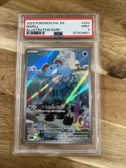 PSA 9 MINT - Pokemon TCG Paldea Evolved Marill Illustration Rare #204 - Image 1