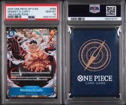 2025 One Piece OP13 En #058 Monkey D. Luffy Treasure Rare PSA 10 GEM MINT - Image 3