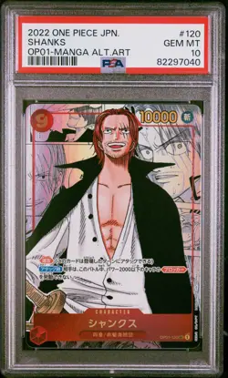 2022 ONE PIECE OP01-120 JPN ROMANCE DAWN ALTERNATE ART #120 SHANKS PSA 10 - Image 1