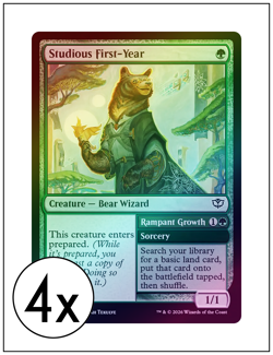 4x Studious First-Year, Foil, Secrets of Strixhaven, MTG NM - Image 1