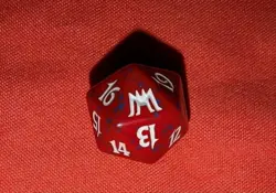 MtG Magic the Gathering Spindown Lifecounter d20 Onslaught dice Red - Image 1