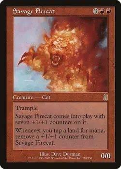 MTG Odyssey --- SAVAGE FIRECAT --- RARE! NM! Magic the Gathering! - Image 1