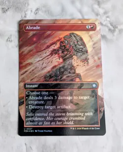 Abrade (Foil Borderless) MTG FDN | Red Instant Damage Destroy Artifact | NEW NM - Image 1