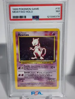 1999 Pokemon Game Base Set Mewtwo Holo 10/102 PSA 7 NM! - Image 1