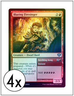 4x Blazing Firesinger, Foil, Secrets of Strixhaven, MTG NM - Image 1
